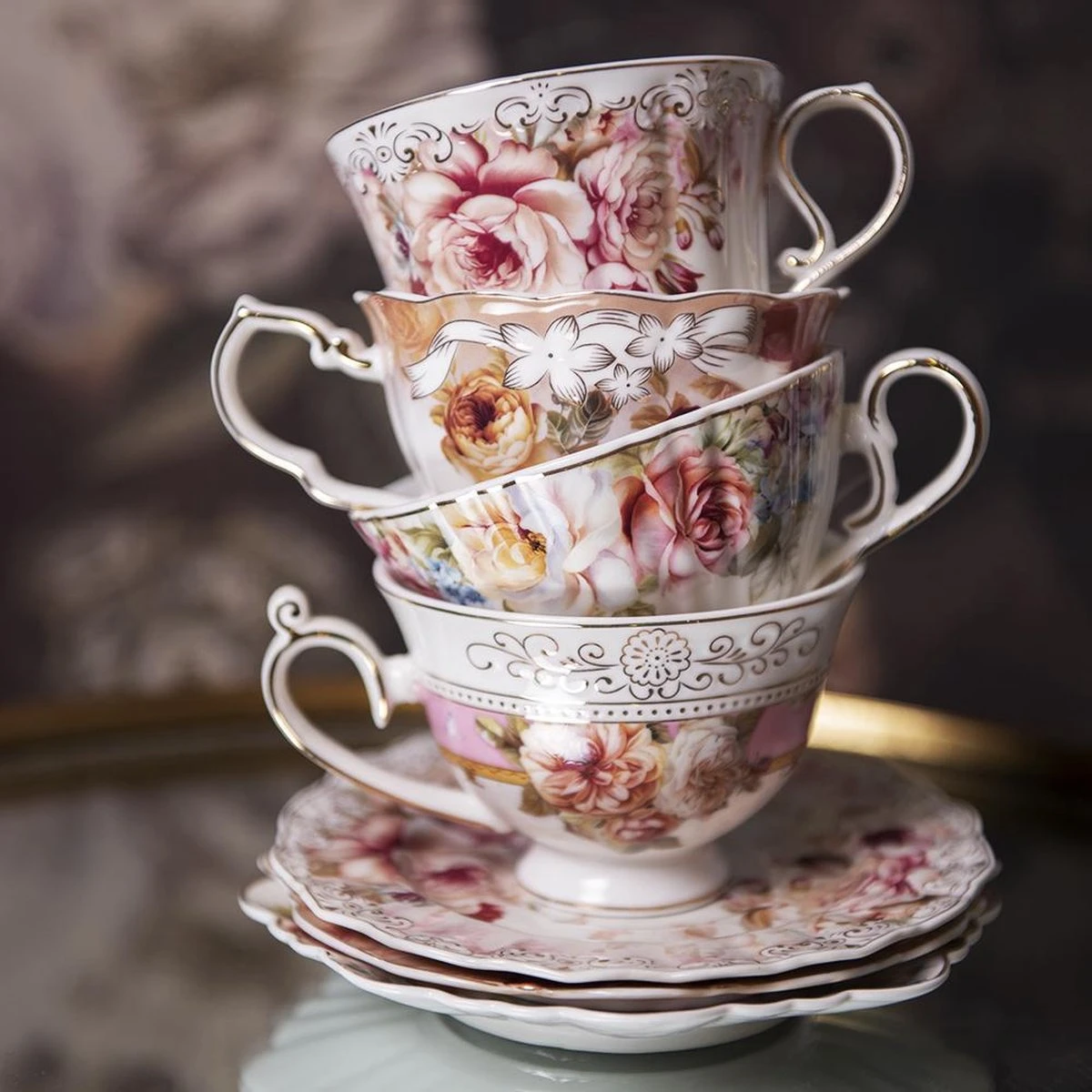 Clayre & Eef Kop En Schotel 200 Ml Roze Wit Porselein Rond Bloemen Servies Cadeau Voor Haar Cappuccino 8 Clayre & Eef Kop En Schotel 200 Ml Roze Wit Porselein Rond Bloemen Servies Cadeau Voor Haar Cappuccino - Afbeelding 6