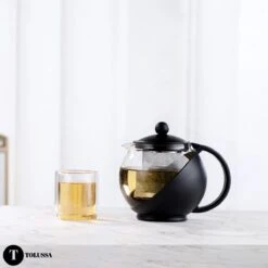 Tolussa Premium Theepot Glas Met Filter - 1.25L - Zwart - Isolerend - Lekt Niet -Bekerwinkel 1200x1200 895