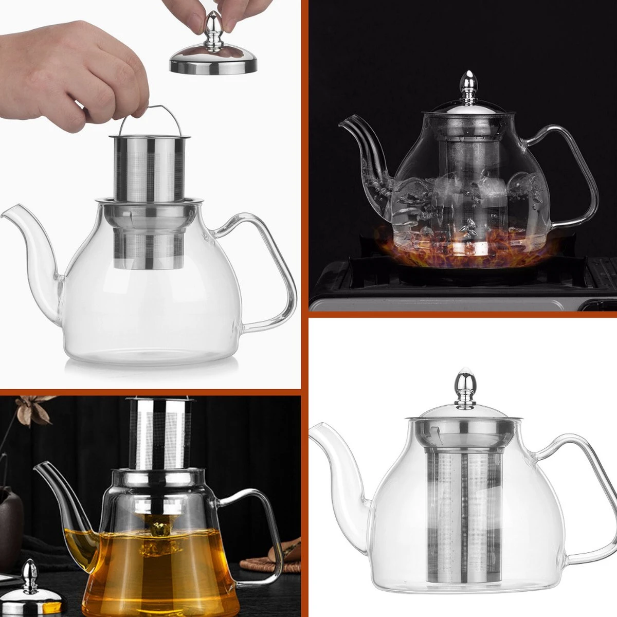 SensaHome - Infuser Theekan/Theepot - Transparant - Glas 14 SensaHome - Infuser Theekan/Theepot - Transparant - Glas - Afbeelding 12