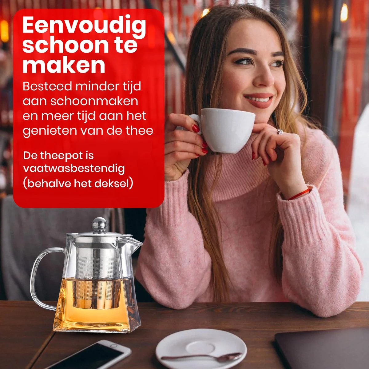 Procidi® Glazen Theepot Met Filter - Theekan Met Infuser - Dubbelwandig Borosilicaat Glas - Thee Thermoskan - Koffiekan 750 ML - Teapot 11 Procidi® Glazen Theepot Met Filter - Theekan Met Infuser - Dubbelwandig Borosilicaat Glas - Thee Thermoskan - Koffiekan 750 ML - Teapot - Afbeelding 9