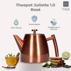Vaja® Theepot Juliette Rosé Dubbelwandig -Bekerwinkel 1200x1200 964