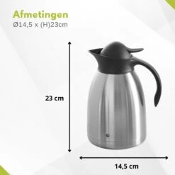 Hendi Thermoskan 1,5 Liter - Isoleerkan Met Drukknop - Zwart - Ø14,5x(H)23cm 12 Hendi Thermoskan 1,5 Liter - Isoleerkan Met Drukknop - Zwart - Ø14,5x(H)23cm -Bekerwinkel 1200x1200 99