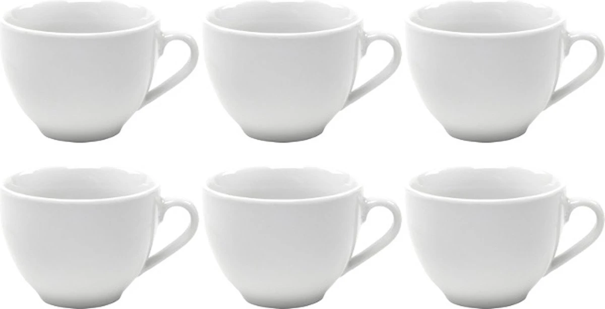Merkloos Koffie Kopjes – Koffiekopjes – Koffiemokken – Cappuccino – Set Van 6 – Porselein – 250 Ml – Wit 3 Merkloos Koffie Kopjes – Koffiekopjes – Koffiemokken – Cappuccino – Set Van 6 – Porselein – 250 Ml – Wit
