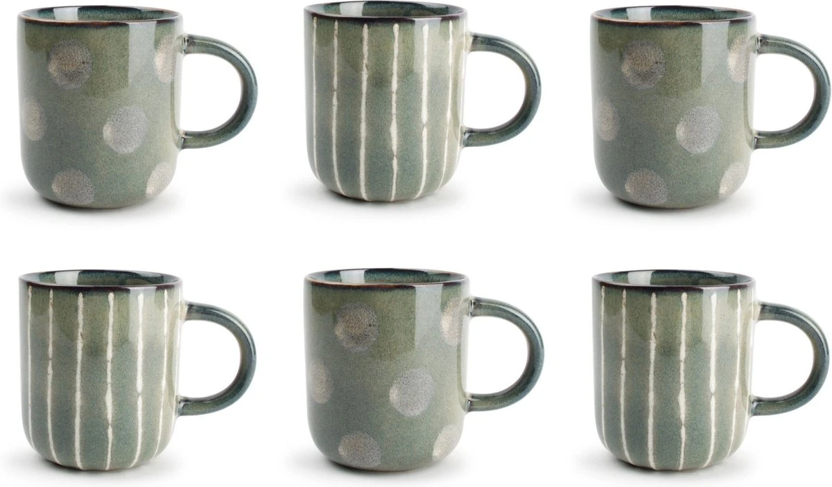 GLAMOMAX'S Choice - Groene Koffiebeker Mix - Groen - 50cl - 6 Stuks - Mokken - Koffie - Thee - Servies 3 GLAMOMAX'S Choice - Groene Koffiebeker Mix - Groen - 50cl - 6 Stuks - Mokken - Koffie - Thee - Servies