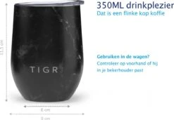 TIGR The Combo - Voordeelset Minimalist Thermosfles En Cup Warmhoudbeker - 500ml - Zwart Marmer -Bekerwinkel 1200x833