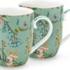 Pip Studio Jolie - Set 2 Tassen Flowers - Small 145ml - Mokken Klein - Bloemen - Groen 1 Pip Studio Jolie - Set 2 Tassen Flowers - Small 145ml - Mokken Klein - Bloemen - Groen -Bekerwinkel 1200x892