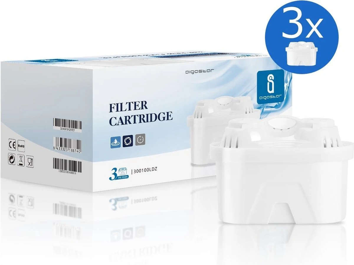 Aigostar Waterfilterpatronen Pure - 3 Stuks - Waterfilter - Filterpatronen - Brita Maxtra+ Compatible 12 Aigostar Waterfilterpatronen Pure - 3 Stuks - Waterfilter - Filterpatronen - Brita Maxtra+ Compatible - Afbeelding 10