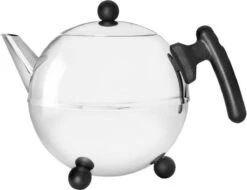 Bredemeijer - Theepot Bella Ronde 1,2L Zwart Beslag - Dubbelwandig