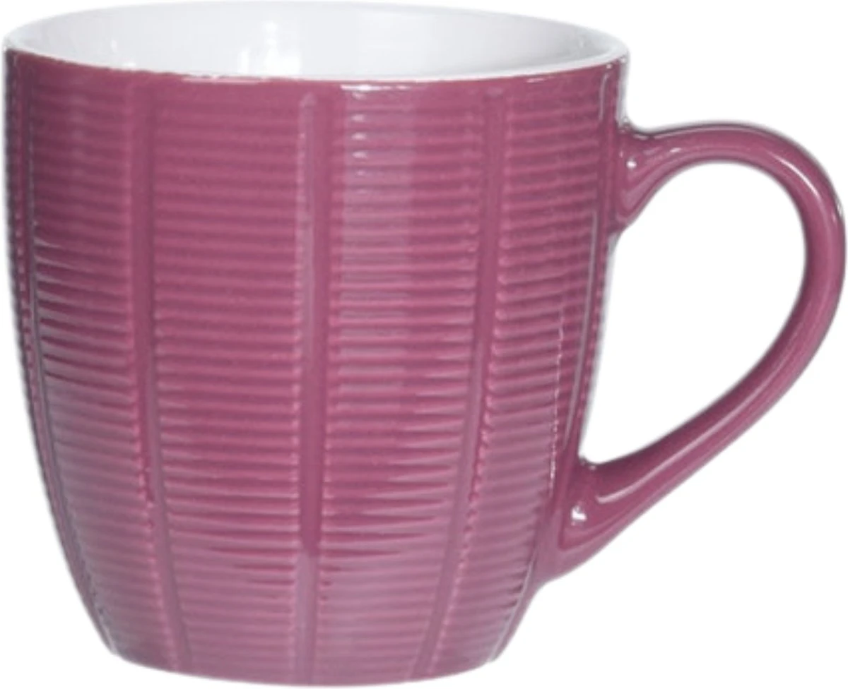 Orange85 Koffiekopjes Gekleurd - Set Van 6 - Koffiemokken - Streep - 200 Ml - Reliëf - Aardewerk - Met Oor - Theemokken 10 Orange85 Koffiekopjes Gekleurd - Set Van 6 - Koffiemokken - Streep - 200 Ml - Reliëf - Aardewerk - Met Oor - Theemokken - Afbeelding 8