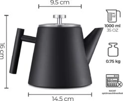 Silberthal - Theepot Met Filter - 1 L - RVS Dubbelwandig - Zwart - Cadeau 14 Silberthal - Theepot Met Filter - 1 L - RVS Dubbelwandig - Zwart - Cadeau -Bekerwinkel 1200x986 2