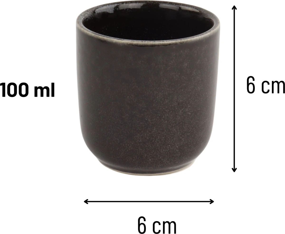 Orange85 Koffiekopjes - Espresso Kopjes - Set Van 6 - 100 Ml - Zwart 7 Orange85 Koffiekopjes - Espresso Kopjes - Set Van 6 - 100 Ml - Zwart - Afbeelding 5