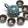 Merkloos Chinese Kung Fu Theeset Keramiek - Theepot Met 6 Kopjes - Koi Karper Design - Blauw -Bekerwinkel 1200x990