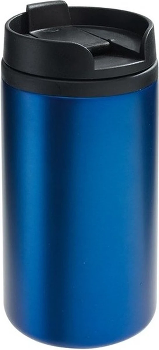 Merkloos Thermosbeker/warmhoudbeker Metallic Blauw 290 Ml - Thermo Koffie/thee Isoleerbekers Dubbelwandig Met Schroefdop 3 Merkloos Thermosbeker/warmhoudbeker Metallic Blauw 290 Ml - Thermo Koffie/thee Isoleerbekers Dubbelwandig Met Schroefdop