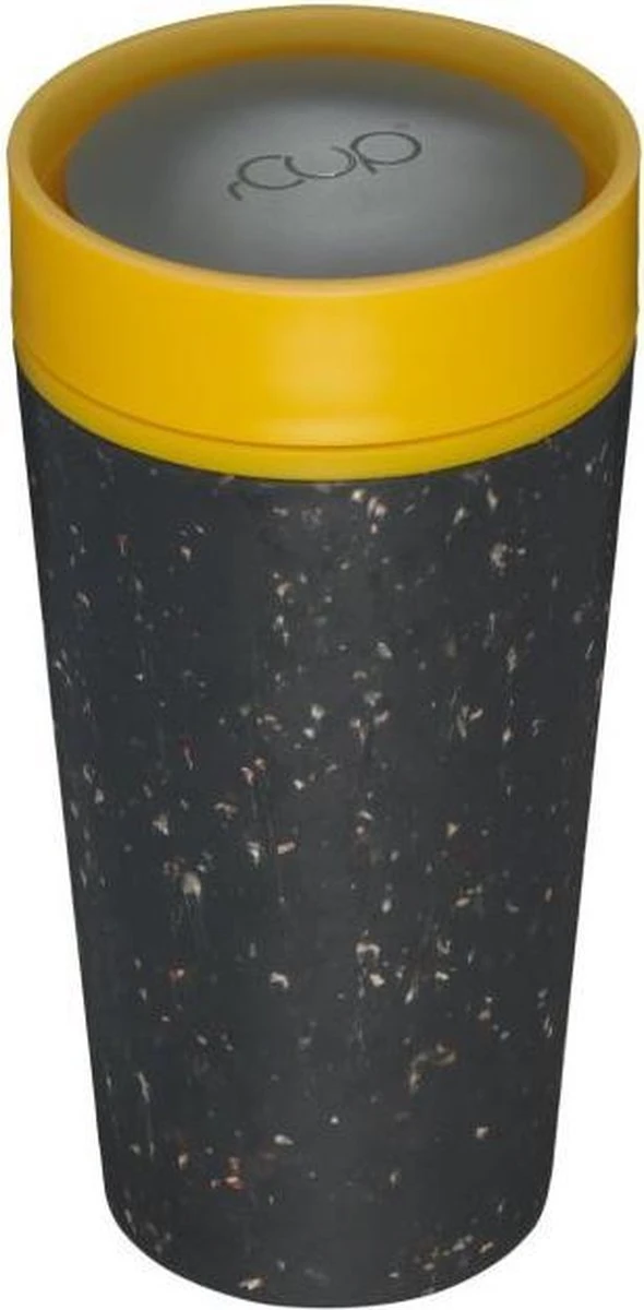 Circular&Co. Herbruikbare To Go Koffiebeker (rCUP) Zwart/geel 12oz/340ml 16 Circular&Co. Herbruikbare To Go Koffiebeker (rCUP) Zwart/geel 12oz/340ml - Afbeelding 14