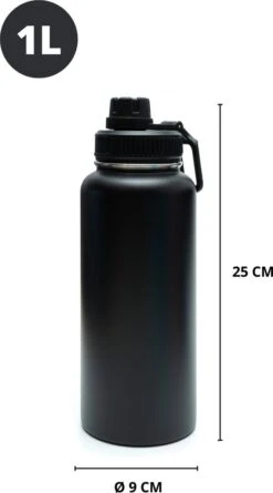 Thermosfles - Onyx Black - 1 Liter - Extra Dop Met Rietje & Drinktuit - Thermosflessen - Isoleerfles - BPA Vrij - Lekvrij - Thermoskan - Isoleerbeker - Thermosbeker 17 Thermosfles - Onyx Black - 1 Liter - Extra Dop Met Rietje & Drinktuit - Thermosflessen - Isoleerfles - BPA Vrij - Lekvrij - Thermoskan - Isoleerbeker - Thermosbeker -Bekerwinkel 666x1200