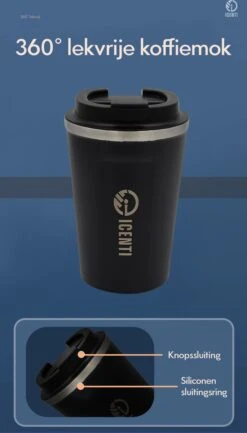 ICENTI - RVS Koffiebeker To Go - 380ml – Groen - Thermosbeker - Lekvrij - Dubbelwandig - Koffie Beker - Theebeker – Coffeemugg - Theemugg -Bekerwinkel 685x1200