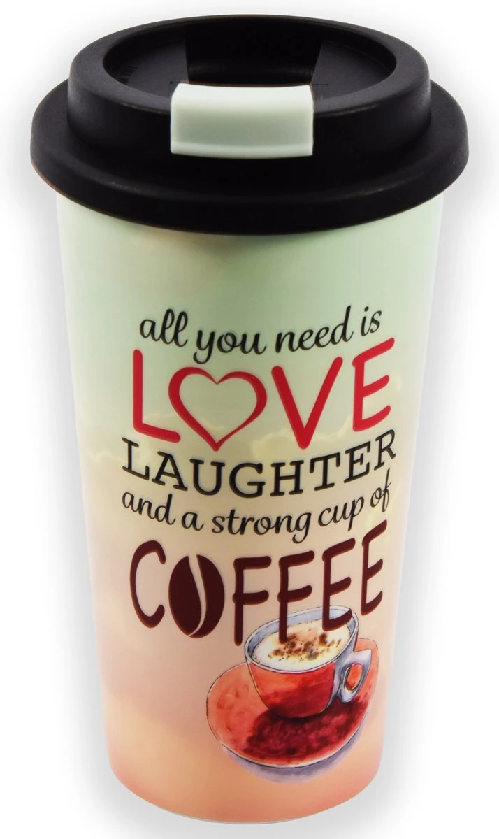 Travel Mug - 450 Ml - Koffiebeker To Go - Mok Koffie Of Thee Reisbeker, Koffiebeker - Coffee To Go Beker - CRUISING TRAVEL MUG - To-Go Beker All You Need Is Love Kleine Formaat 3 Travel Mug - 450 Ml - Koffiebeker To Go - Mok Koffie Of Thee Reisbeker, Koffiebeker - Coffee To Go Beker - CRUISING TRAVEL MUG - To-Go Beker All You Need Is Love Kleine Formaat