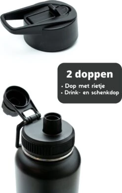 Thermosfles - Onyx Black - 1 Liter - Extra Dop Met Rietje & Drinktuit - Thermosflessen - Isoleerfles - BPA Vrij - Lekvrij - Thermoskan - Isoleerbeker - Thermosbeker 13 Thermosfles - Onyx Black - 1 Liter - Extra Dop Met Rietje & Drinktuit - Thermosflessen - Isoleerfles - BPA Vrij - Lekvrij - Thermoskan - Isoleerbeker - Thermosbeker -Bekerwinkel 758x1200