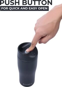 BanGosa® Koffiebeker To Go - Thermosbeker - Reisbeker - Travel Mug - RVS 400ml - Mat Zwart 11 BanGosa® Koffiebeker To Go - Thermosbeker - Reisbeker - Travel Mug - RVS 400ml - Mat Zwart -Bekerwinkel 862x1200