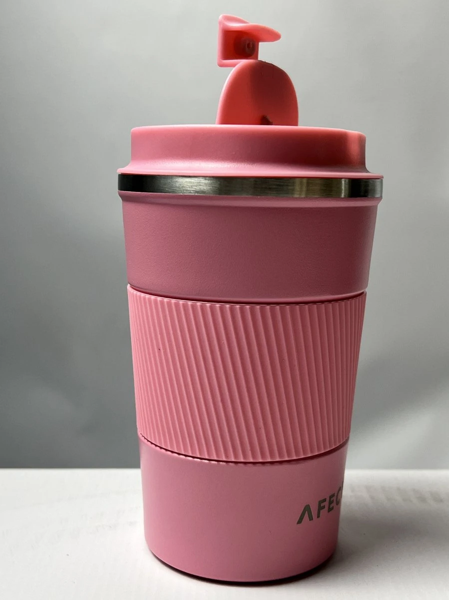 Koffie To Go Beker | Coffee To Go | Isolerende Beker Roze | Herbruikbaar | Inhoud 380 Ml 4 Koffie To Go Beker | Coffee To Go | Isolerende Beker Roze | Herbruikbaar | Inhoud 380 Ml - Afbeelding 2
