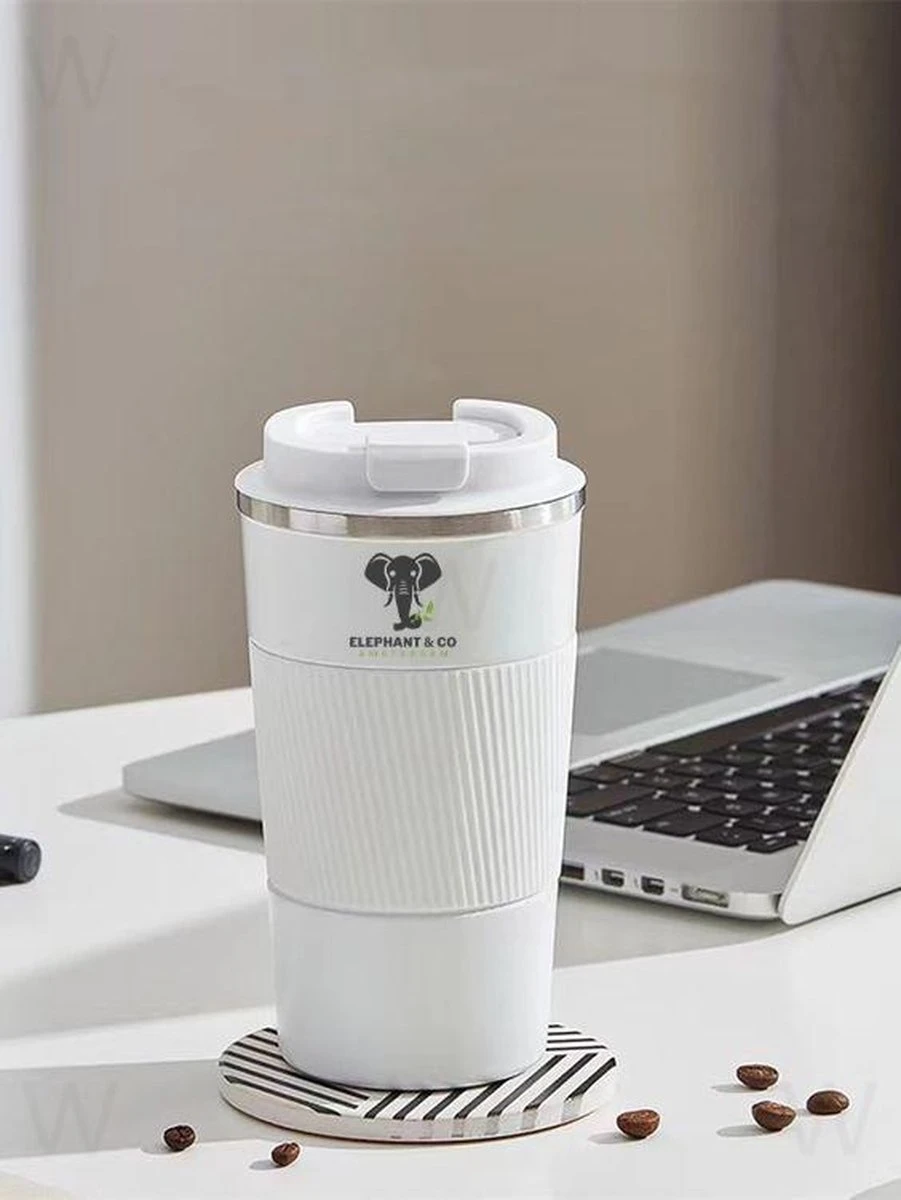 Elephant & Co Dubbelwandige Reisbeker - Koffie To Go -Duurzaam - 380ml - 4 Elephant & Co Dubbelwandige Reisbeker - Koffie To Go -Duurzaam - 380ml - - Afbeelding 2