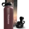 Tigrar - Waterfles Met Rietje - Drinkfles 1 Liter - Thermosfles - RVS - Rood - Incl. Extra Dop, 3 Rietjes En Reiniger 1 Tigrar - Waterfles Met Rietje - Drinkfles 1 Liter - Thermosfles - RVS - Rood - Incl. Extra Dop, 3 Rietjes En Reiniger -Bekerwinkel 904x1200