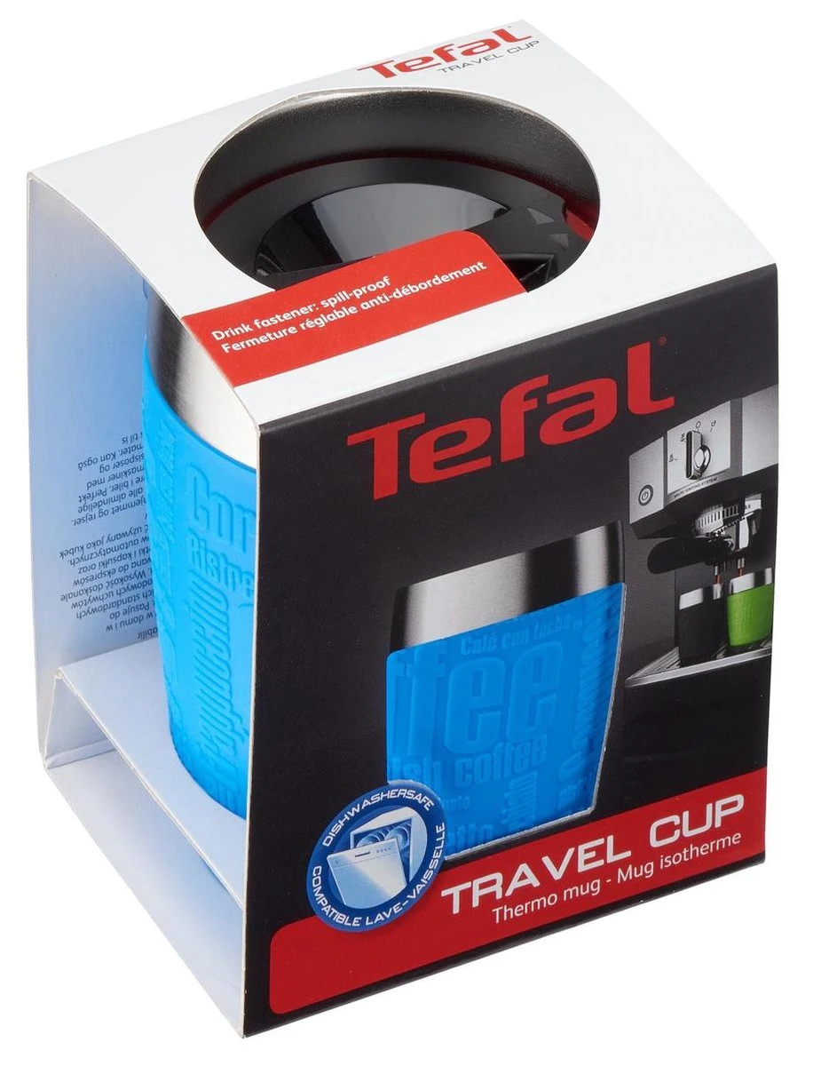 Tefal TRAVEL CUP K30833 Isoleerbeker - Inhoud 0.2L RVS / Blauw 6 Tefal TRAVEL CUP K30833 Isoleerbeker - Inhoud 0.2L RVS / Blauw - Afbeelding 4
