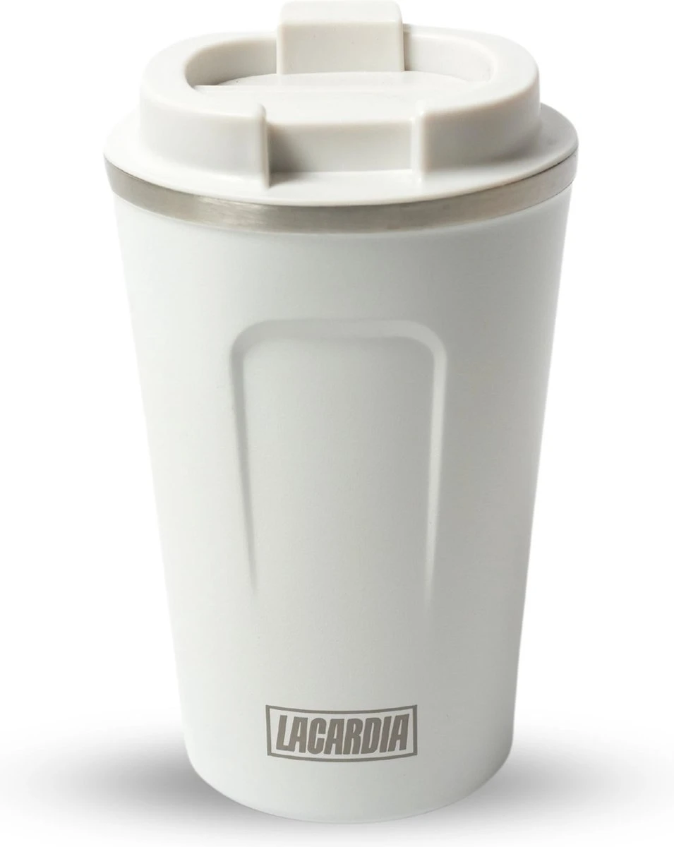 LaCardia Koffiebeker To Go Premium Wit – Thermosbeker – Theebeker – 380ML – Herbruikbaar 3 LaCardia Koffiebeker To Go Premium Wit – Thermosbeker – Theebeker – 380ML – Herbruikbaar